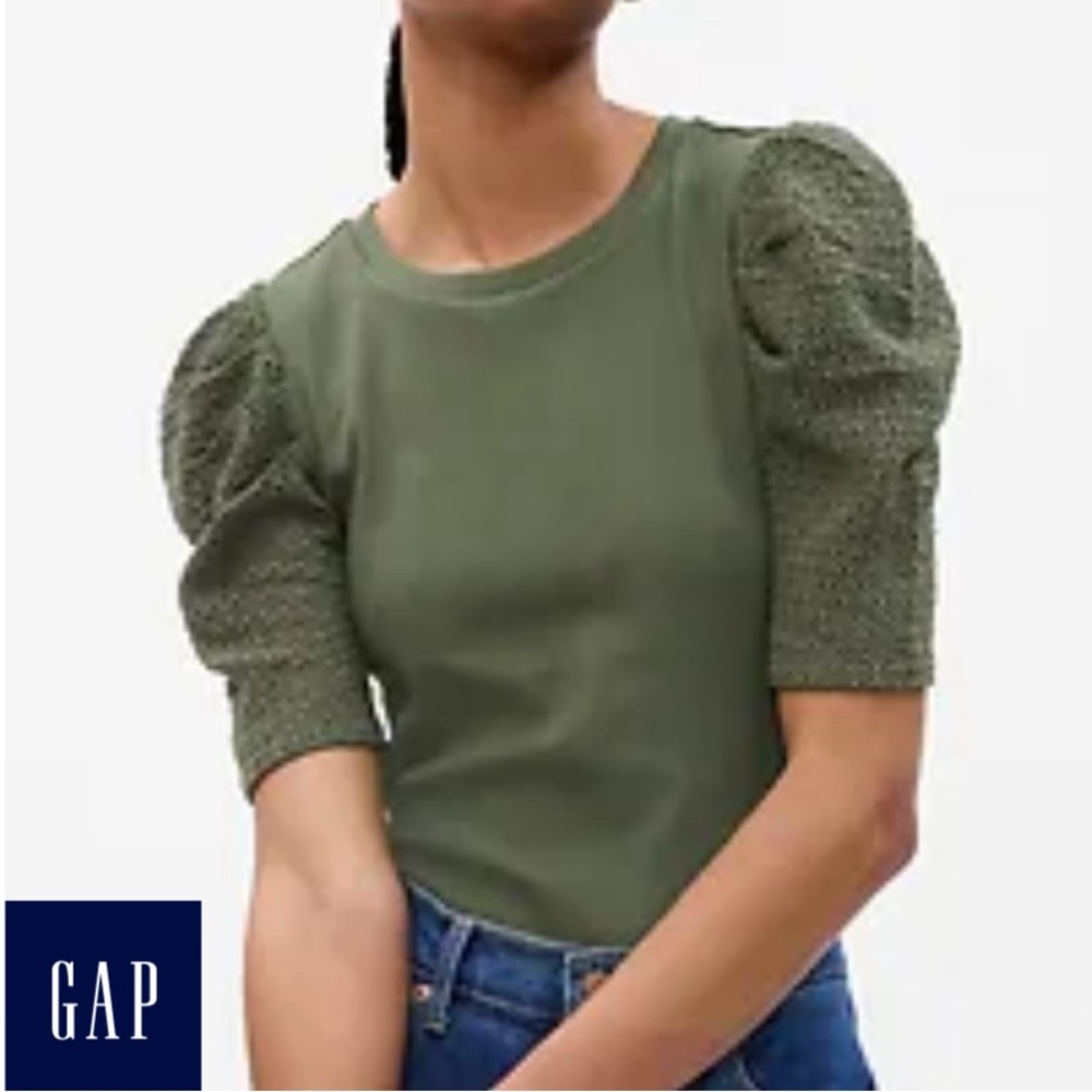 Gap - puff sleeve rib shirt
